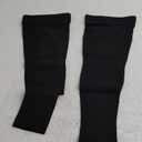 Thigh High Medical Compression Stockings For Women & Men Circulation,20-30 mmHg Graduated Support Hose Compression Socks with Silicone Dot Band-Ideal for Athletic,Flight,Travel Use (Medium, Footless Black)