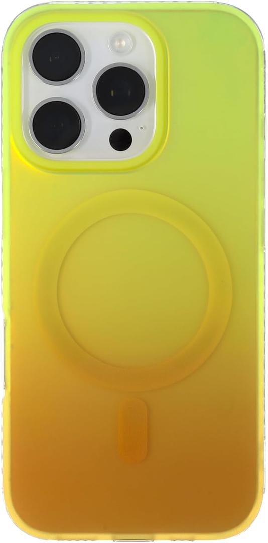 Gradient Case for The iPhone 16 Pro - Orange and Yellow Multi-Color Ombre Design, Impact-Resistant and with Magnets