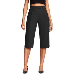 ISEEGZ 18'' Capri Pants for Women Relaxed Fit Dressy Capris Pant Pleated Business Casual Work Trousers with Pockets XL