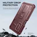 Dexnor for Samsung Galaxy A17-5G Case, [2 Front Frame] [Bulit-in Magnetic Slide Camera Cover & Kickstand] Heavy Duty Protection Shockproof Samsung A17-5G Case with Screen Protector, 6.7in Maroon Red