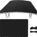 Yimisting 1200D T Top Canvas Replacement, Heavy Duty Waterproof Boat t top Canvas Replacement for Center Console Boat Cover T-Top with Storage Bag,Signal Black 82" x 58"