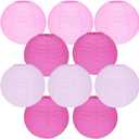 10Pcs 16 Inch Round Paper Lanterns for Home Decor, Restaurant, Church, Wedding, Birthday Party Decorations, Hanging Chinese Japanese Paper Lantern Lamps (Pink Series)