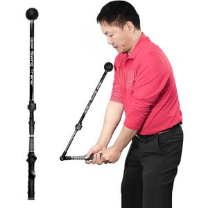 Golf Swing Trainer,Adjustable Portable Golf Training Aid to Improve Hinge, Forearm Rotation, Shoulder Turn,Beginners Improve Golf Swing Exerciser Training Aid (Black)