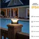 Solar Post Cap Lights, 4.7" Outdoor Solar Lamp 1 Pack, Fence Column Light Waterproof for Outside 5x5 6x6 Vinyl Wood Posts, Deck Garden Patio Yard Table Lantern 3000K Pillar Landscape Lighting