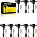 Set of 8 Ignition Coils Pack UF510 22448-7S015 & 8 PCS Iridium Spark Plugs Compatible with 2004-2007 Nissan Titan 2005-2006 Nissan Armada Infiniti QX56-5.6L V8