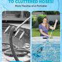 Cordless Pool Vacuum with Telescopic Pole, 18.5 GPM Powerful Suction, 1.5H Supercharge Technology, Handheld Pool Vacuum Cleaner for Above Ground/Inground Pools, Hot Tubs, Sky Blue
