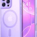 Thomo Magnetic for iPhone 16 Pro Max Case, [Full Camera Protection] [Compatible with Magsafe] Military-Grade Shockproof, Anti-Fingerprint Translucent Matte Phone Case,Light Purple