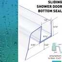 Sliding Shower Door Bottom Seal, 2 PCS 1/2" x 36" Sliding Shower Door Sweep for 1/2 Inch Glass, Frameless Glass Door Seal Strip Stop Shower Leaks and Create a Water Barrier