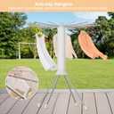 4-Legged Clothes Drying Rack Foldable, Outdoor Collapsible Drying Rack Clothing, Portable Laundry Drying Rack with 4 Pulleys, Aluminum Alloy Dry Rack for Clothes, Indoor, Balcony, Poolside, Camping