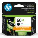 HP 60XL Black Ink Cartridge, High-yield | Works with Printer Series: DeskJet D1660, D2500, D2600, D5560, F2400, F4200, F4400, F4580; ENVY 100; OJ J4500, J4680, 4500; PhotoSmart C4600, C4700, D110a