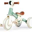 4 in 1 Tricycle for Toddlers 1-3 Baby Balance Bike 1 2 Year Old Boy Girl Gift, Bicycle for Kids Toy with Removable Pedals (Mint)