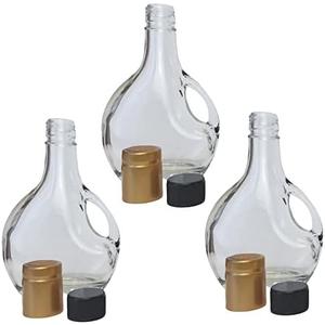 Cornaby's Clear Glass European Styled Bottles - Set of 6, 8oz w/Lid & Gold Seal | Perfect for Gourmet Gift Giving, Salad Dressings, Homemade Juice storage, Oil Cruet, Syrup Dispenser, DIY Project