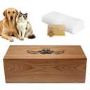 TTMMKL Pet Casket,Solid Wood Pet Casket,Natural Biodegradable Burial Coffin for Dogs Cats Sturdy and Safe Pair with a Soft Blanket (S)