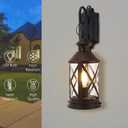 TRIROCKS Set of 2 Battery Powered Metal Lamp 10'' Tall Decorative Cordless Table Lamps LED Edison Lights Hanging Lamps with Metal Hook for Home Decor Patio Garden Wedding Parties Indoor Outdoor(Black)