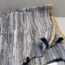 Chardin home Farmhouse Rag Rug 4x6 feet Denim Blue | Cotton & Jute Hand Woven Chindi Rug, Long Boho Rug | Perfect for Hallways, Kitchens, Bathroom, bedrooms | Shades of Blue (4' x 6' (Rectangular))