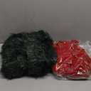 50 Feet Outdoor Christmas Fence Garland with 66ft Lights and 10 Large 28 10 Red Velvet Bows Garland for Fence Stairs Mantle Railing Holiday Party Xmas Decor(Colorful)