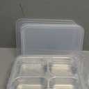 5 Pcs Stainless Steel Snack Containers with Lids, 4-Compartment Reusable Metal Bento Box Food Storage Containers, Durable Lunch Boxes for Office, Home and Travel