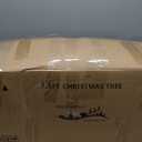 7.5FT Pre-lit Snow Flocked Christmas Tree Spruce with Remote Control, 600 Warm White Multi-Color Lights, Artificial Hinged/Feel Real/Realistic for Home, Holiday Decoration Dual Color LED