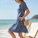FZ FANTASTIC ZONE Women's Casual Summer T Shirt Dresses Short Sleeve Swing Dress with Pockets (Blue, XL)