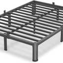VIPSHOW 10 Inch Full Size Bed Frame, 3500Lbs Heavy Duty Metal Platform with Round Corner Legs Mattress Slide Stopper, Steel Slat Support No Box Spring Needed, Noise Free, Non-Slip, Easy Assembly