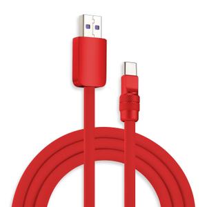 chubbycable Chubby 2.0 Fast Charging Cable Durable Soft Silicone USB C Cable 120W Extra Thick Charger Cord Compatible with iPhone 17-15 Series iPad, Red+Red, USB-A to Type-C, 8.2FT