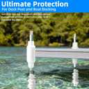 Dock Fender Bumper for Post, Boat Dock Bumpers Slide-Over Post Pole, Slip-On Dock Leg Pipes and Mounting Brackets, Vertical Protection Dock Guards, Soft UV-Resistant Marine-Grade Vinyl