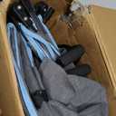 Dream On Me Volgo Twin Umbrella Stroller in Blue, Lightweight Double Stroller for Infant & Toddler, Compact Easy Fold, Large Storage Basket, Large and Adjustable Canopy