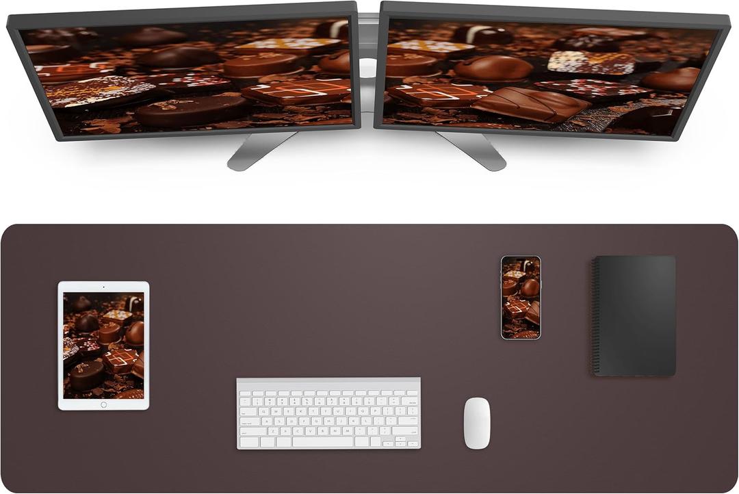 AFIING Leather Desk Pad Protector,Mouse Pad,Office Desk Mat, Non-Slip PU Leather Desk Blotter,Large desk mat,Waterproof Keyboard mat for Office/Home/Decor (Coffee,48"" x 17"") AFIING Leather Desk Pad Protector,Mouse Pad,Office Desk Mat, Non-Slip PU Leather Desk Blotter,Large desk mat,Waterproof Keyboard mat for Office/Home/Decor (Coffee,48"" x 17"")