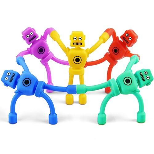 Valentines Day Gift for Kids Toddlers Boys 5PC Magnetic Robot Men Travel Toys Airplane Road Trip Car Travel Activities Essential Cool Magnet People Fidgets Classroom for Boy 3 4 5 6 7 8 Year Old
