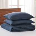Levtex Home Cross Stitch Reversible Queen Bedspread Set (104x106in) with 2 Pillow Shams (26x20in) - Stitch Texture - Navy - Cotton Queen Size Bedspread Set - Lightweight, Soft, Pre-Washed