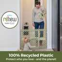 Toddleroo by North States - 100% Recycled Plastic Baby Gate for Doorway; Sturdy for Indoor & Outdoor Use: Pressure Mounted, No Drill Gate; Made in USA; 26" to 42" Wide, 26" Tall; Sea Grass Green