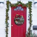 National Lampoon's Christmas Vacation Decoration, Christmas Wreath Decoration for Front Door, Outdoor Christmas Decorations Indoor Wooden Hanging Sign (Black)
