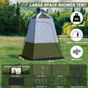 Camping Shower Tent, 7.9 FT Extra Tall Oversize Privacy Tent, Portable Outdoor Bathroom Toilet Tent with Floor, Easy Set Up Privacy Shelter for Dressing, Hiking, Fishing, UPF50+, 63" L x 63" W x 94.5"