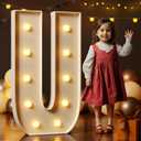Marquee Letters 4 Feet Tall Large Light Up Letters U Happy Birthday Decorations Marry Me Engagement Party Decor Yellow Light Birthday Decorations Balloon Arch Kit Foam Sign U