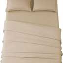 SONORO KATE Bed Sheet Set Super Soft Microfiber 1800 Thread Count Luxury Egyptian Sheets 16-Inch Deep PocketWrinkle and Hypoallergenic-4 Piece (Taupe, King)