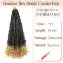 Vustbeauty 9 Packs Boho Box Braids Crochet Hair 24 Inch Goddess Box Braids Crochet Hair With Curly Ends Synthetic Bohemian Braids Hair Extension For Women (24inch, 1B/27)