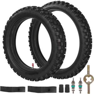 Front 70/100-17 and Rear 90/100-14 Tire and Inner Tube Sets for CR85R CRF80F CRF125F CRF150R 110cc 125cc 140cc QG-214 X-M125 All Dirt Pit Bikes 125cc up to 200cc Dirt Bike