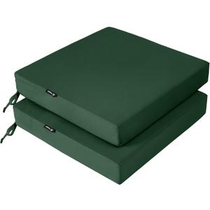 Favoyard Patio Chair Cushions 20 x 20 x 3 Inch Waterproof Outdoor Seat Cushions for Patio Furniture 3-Year Color Fastness Garden Sofa Couch Chair Pads with Handle & Adjustable Straps Set of 2, Green