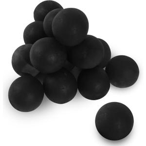 Ceramic Fire Balls for Gas Fire Pits, 3" Set of 15 Reusable Black Fireplace Balls for Indoor and Outdoor Fire Pits, Heaters, Traditional/Gas/Electric Fireplaces