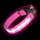 Super Bright LED Dog Collar - Fully Waterproof & Adjustable Glow Collar - USB-C Rechargeable for Night Walking, Safety - Flashing Lighted Collar for Dogs(Pink,L)