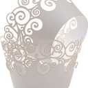 Cupcake Wrappers, KPOSIYA 100 Pack Cupcake Wraps Filigree Artistic Bake Cake Paper Cup Little Vine Laser Cut Liner Baking Cups Muffin Case Trays for Wedding Party Birthday Decoration (100, White)