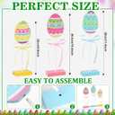 3 Pieces Easter Tiered Tray Decor,Wooden Eggs Decor,Colorful Easter Table Decorations for Home Farmhouse Kitchen Decorations (Colorful)