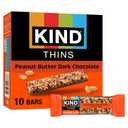 KIND THINS Peanut Butter Dark Chocolate Bars, Gluten Free, 100 Calories, 0.74 oz bars, 10 count (EXP 10/30/26)