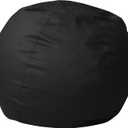 Flash Furniture Dillon Small Solid Black Bean Bag Chair for Kids and Teens, d-22 in