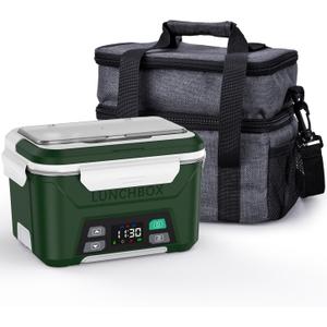 EAST OAK Cordless Electric Lunch Box for Adults, Heated Lunch Box Battery Powered with Automatic Heating, 5.5 Cups Portable Food Warmer with Insulated Carry Bag