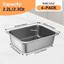 1/2 Size Hotel Pan with Lids 4 Pack, 4'' Deep Steam Table Pan, 12.8''L x 10.4''W Stainless Steel Pans for Home, Party, Hotel, Buffet