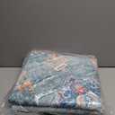 MUJOO Teal Round Rug 4ft,Circle Washable Area Rugs for Bedroom Living Room Bathroom,Boho Small Non Slip Circular Carpet,Floral