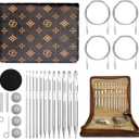 Tunisian Crochet Hooks Set-12 Hooks(3mm-10mm) Aluminium Interchangeable Crochet Hooks with Cable,Ergonomic Grips Afghan Crochet Knitting Needles for Crocheting Stainless (26)