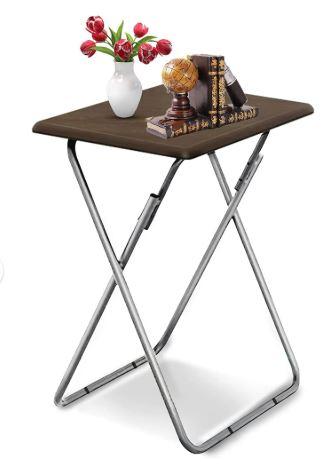Aboxoo Tv Trays, Folding Tray Table, Dinner Tray Table with No Assembly Required & Sturdy, Foldable Snack Eating Trays Table for Living Room, 15 x 18.9 x 26 in(Walnut)