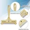 Stainless Steel Wire Cheese Slicer with 8 Replacement Wires & Wrench, Adjustable Handheld Butter Cutter Food Cutter for Mozzarella Cheddar Block Cheese & Butter Slicer Tools(Frosted Gold)